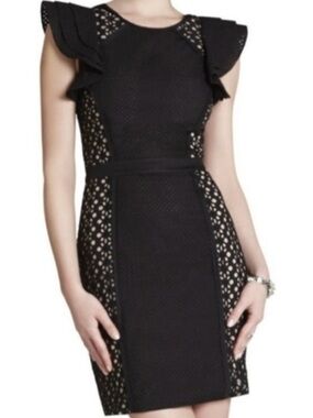 long black dress bcbg Holland Mini Dress Black/White